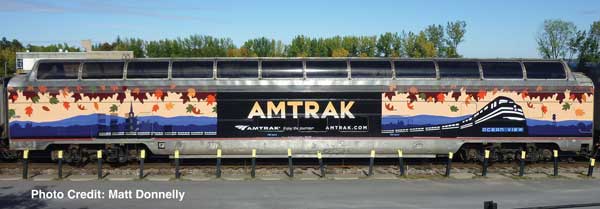PREORDER WalthersProto 920-13606 HO 85' Great Dome (standard) Amtrak Fall Foliage, printed