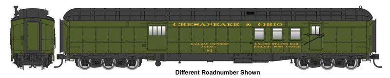 PREORDER WalthersProto 920-17413 HO 70' Heavyweight RPO-Baggage Car - Ready to Run -- Chesapeake & Ohio