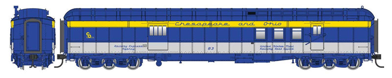 PREORDER WalthersProto 920-17414 HO 70' Heavyweight RPO-Baggage Car - Ready to Run -- Chesapeake & Ohio