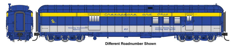 PREORDER WalthersProto 920-17415 HO 70' Heavyweight RPO-Baggage Car - Ready to Run -- Chesapeake & Ohio