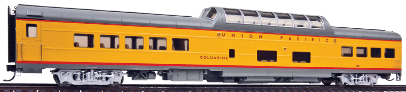 WalthersProto 920-18050 85' ACF Dome Coach - Standard - Union Pacific(R) Heritage Fleet -- Columbine; Early w/printed name, number decals, HO