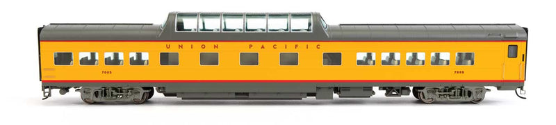 WalthersProto 920-18060 85' American Car & Foundry Dome Coach -- Union Pacific Standard with Decals (yellow, red, gray trucks), HO