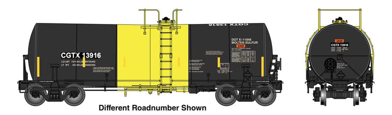 PREORDER WalthersProto 920-100052 HO 40' Trinity 14,000-Gallon Molten Sulfur Tank Car - Ready to Run -- CGTX