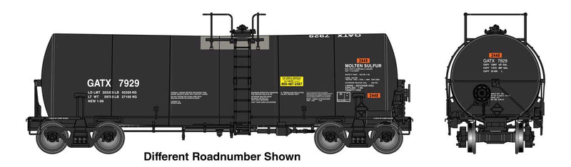 PREORDER WalthersProto 920-100059 HO 40' Trinity 14,000-Gallon Molten Sulfur Tank Car - Ready to Run -- GATX