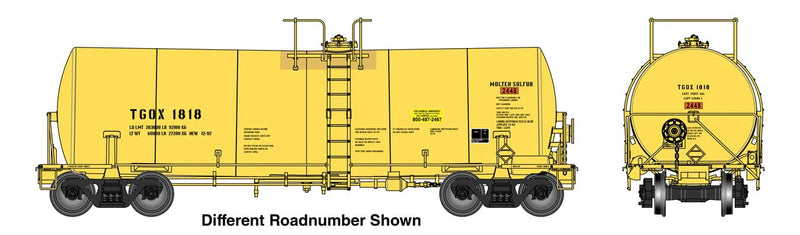 PREORDER WalthersProto 920-100070 HO 40' Trinity 14,000-Gallon Molten Sulfur Tank Car - Ready to Run -- TGOX