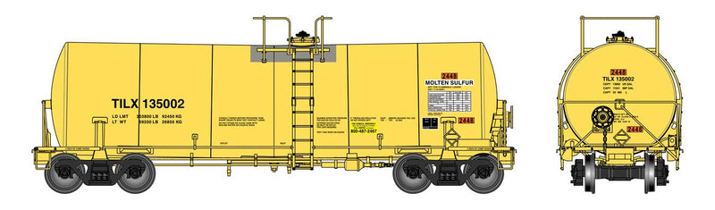 PREORDER WalthersProto 920-100073 HO 40' Trinity 14,000-Gallon Molten Sulfur Tank Car - Ready to Run -- Trinity Leasing (YLW)