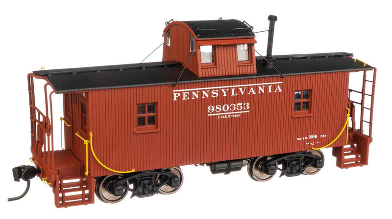 WalthersProto 920-103408 Pennsylvania N6B Wood Cabin Car (Caboose) w/Center Cupola -- Pennsylvania Railroad