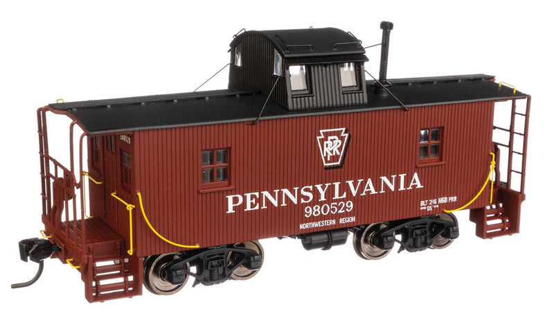 WalthersProto 920-103410 Pennsylvania N6B Wood Cabin Car (Caboose) w/Center Cupola -- Pennsylvania Railroad