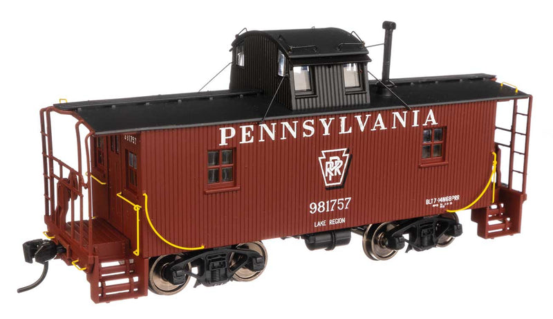 WalthersProto 920-103412 Pennsylvania N6B Wood Cabin Car (Caboose) w/Center Cupola -- Pennsylvania Railroad