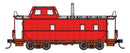 PREORDER Walthers Proto HO 920-103626 Wabash Streamlined Caboose, Painted Unlettered (Red/White)