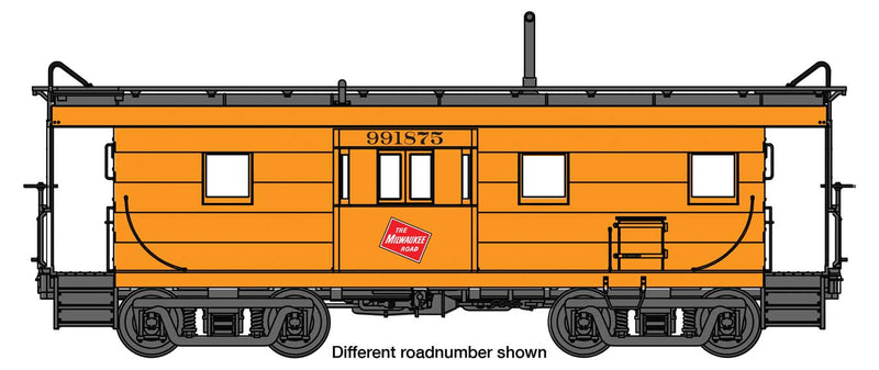 WalthersProto 920-103657 Milwaukee Road Rib Sided Caboose -- Milwaukee Road