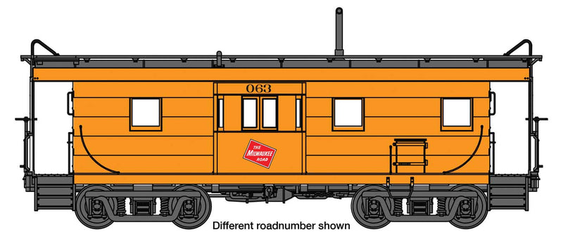 WalthersProto 920-103658 Milwaukee Road Rib Sided Caboose -- Milwaukee Road