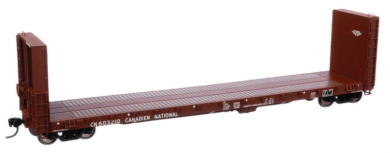 WalthersProto 920-104350 50' CC&F Bulkhead Flatcar - Ready to Run -- 50' CC&F Bulkhead Flatcar - Ready to Run -- Canadian Natonal