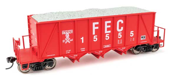 WalthersProto 920-106037 HO 40' Ortner 100-Ton Open Aggregate Hopper - Ready to Run - Florida East Coast