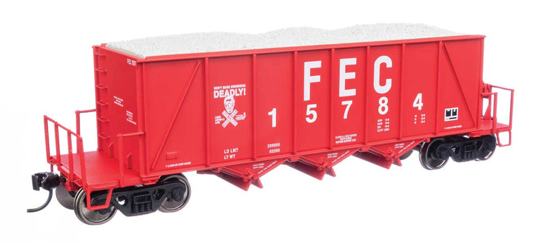 WalthersProto 920-106039 HO 40' Ortner 100-Ton Open Aggregate Hopper - Ready to Run - Florida East Coast