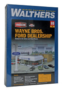 Walthers Cornerstone HO 933-3483 Wayne Bros. Ford Dealership Kit, 8-7/8 x 12-1/8 x 3-7/8" 22.5 x 30 x 9.8cm