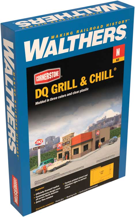 Walthers Cornerstone 933-3846 DQ Grill & Chill(R) -- Kit - 4-1/2 x 3 x 1-9/16" 11.4 x 7.6 x 3.9cm, N Scale