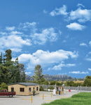 Walthers Cornerstone HO 933-4076 Modern Guard Shack Kit, Shack: 4-1/8 x 3 x 1-1/2"; Booth: 1-1/4 x 1-5/8 x 1-1/8"