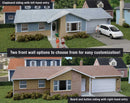 Walthers Cornerstone 933-4155 Ranch House with Attached 2-Car Garage - Kit - 4 x 2-1/4 x 1-1/2" 10.1 x 5.7 x 3.8cm, HO