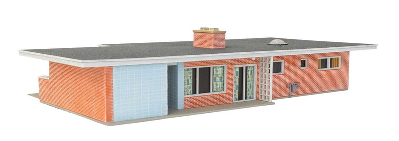 PREORDER Walthers Cornerstone 933-4156 Mid-Century Modern Home -- Kit - 9-7/16 x 5-5/32 x 1-15/16" 23.9 x 13 x 4.9cm, HO