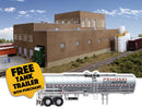 Walthers Cornerstone HO 933-B3902 Paper Mill with Trailer