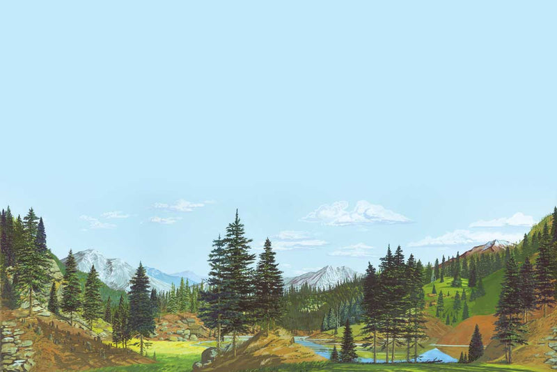 Walthers Scenemaster 949-702 HO Background Scene 24 x 36"  60 x 90cm - Instant Horizons(TM) -- Tall Timber