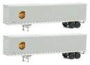 Walthers (SceneMaster) HO 949-2459 53' Stoughton Trailer 2-Pack, Assembled, United Parcel Service (Modern Shield Logo; gray, brown, yellow)
