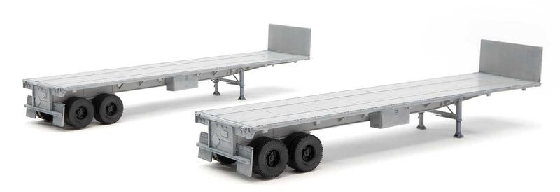 Walthers Scenemaster 949-2700 HO 40' Flatbed Trailer - Kit - 2-Pack -- Undecorated