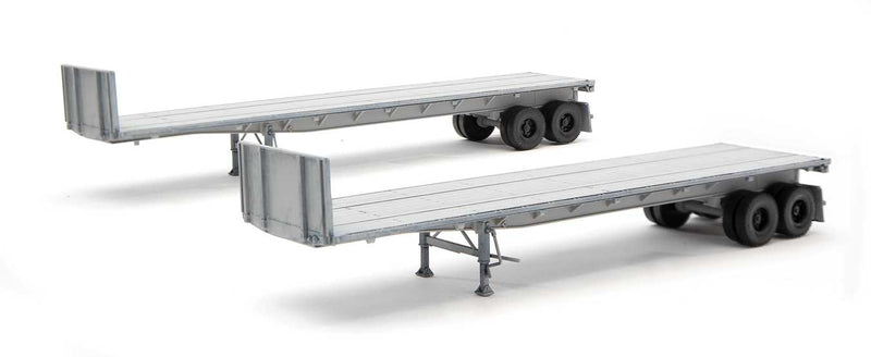 Walthers Scenemaster 949-2700 HO 40' Flatbed Trailer - Kit - 2-Pack -- Undecorated