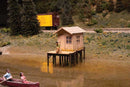 Walthers SceneMaster 949-4110 HO Fisherman's Shanty - Laser-Cut Wood Kit - 3-9/64 x 1-1/2  x 2-1/8"  8 x 3.7 x 5.4cm