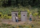 Walthers SceneMaster 949-4112 HO Outhouse pkg(2) - Laser-Cut Wood Kit - Each 1/2 x 1/2 x 1"  1.4 x 1.5 x 2.7cm