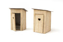 Walthers SceneMaster 949-4112 HO Outhouse pkg(2) - Laser-Cut Wood Kit - Each 1/2 x 1/2 x 1"  1.4 x 1.5 x 2.7cm