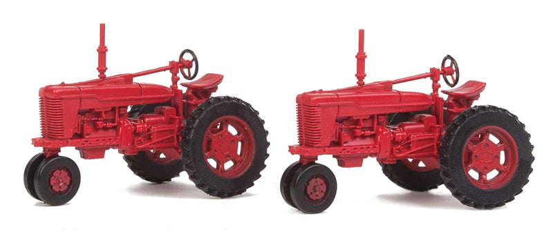 Walthers Scenemaster 949-4160 HO Farm Tractor 2-Pack - Assembled -- Red