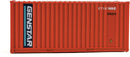 Walthers Scenemaster 949-8003 HO 20' Corrugated Container with Flat Panel - Assembled -- Genstar (orange, blue, white)