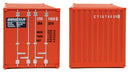 Walthers Scenemaster 949-8003 HO 20' Corrugated Container with Flat Panel - Assembled -- Genstar (orange, blue, white)