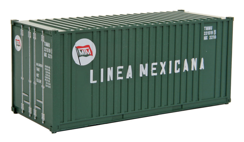 Walthers Scenemaster 949-8008 HO 20' Corrugated Container with Flat Panel - Assembled -- Linea Mexicana