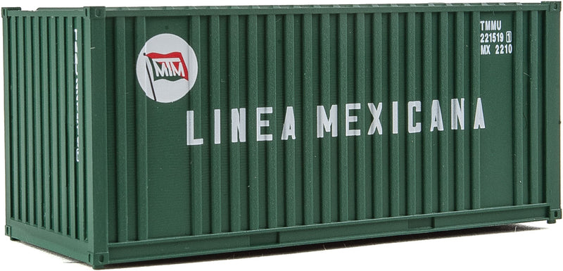 Walthers Scenemaster 949-8008 HO 20' Corrugated Container with Flat Panel - Assembled -- Linea Mexicana