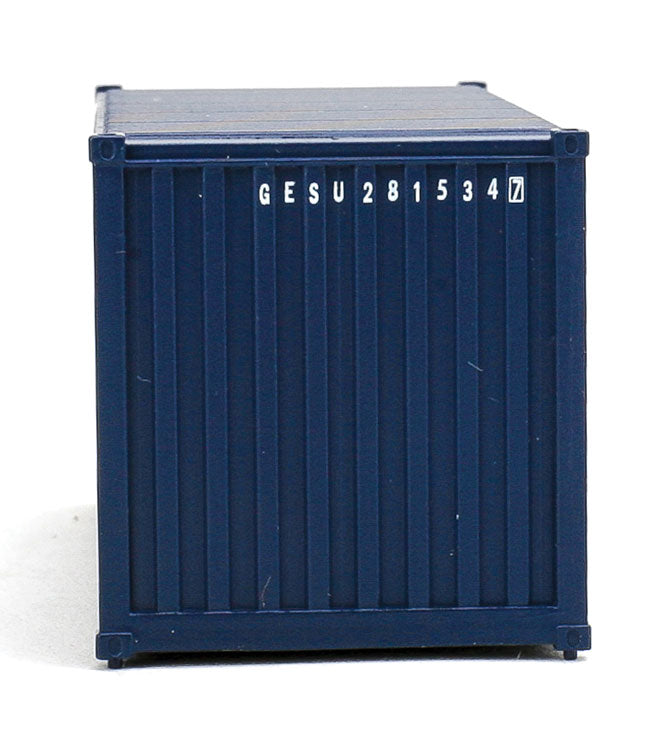 Walthers Scenemaster 949-8064 HO 20' Corrugated Container - Assembled -- GE Seaco (blue, white, red)