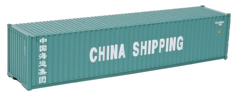 Walthers Scenemaster 949-8151 HO 40' Corrugated Container - Assembled -- China Shipping (green, white)