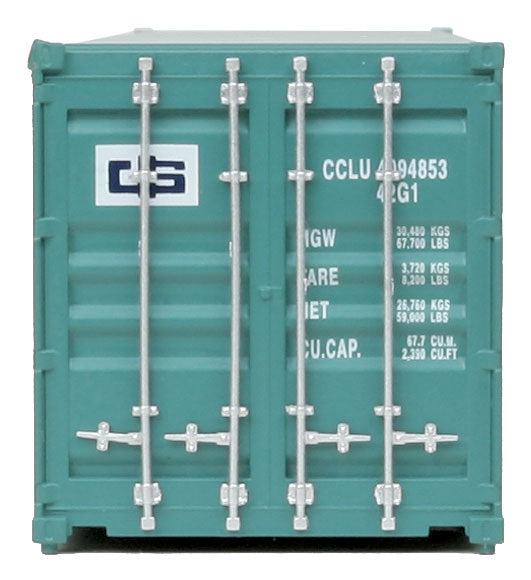 Walthers Scenemaster 949-8151 HO 40' Corrugated Container - Assembled -- China Shipping (green, white)