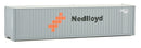 Walthers (SceneMaster) HO 949-8219 40' Hi-Cube Corrugated Container with Flat Roof, Assembled, Nedlloyd (gray, orange, black)