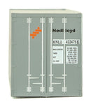 Walthers Scenemaster 949-8219 HO 40' Hi-Cube Corrugated Container w/Flat Roof - Assembled -- Nedlloyd (gray, orange, black)