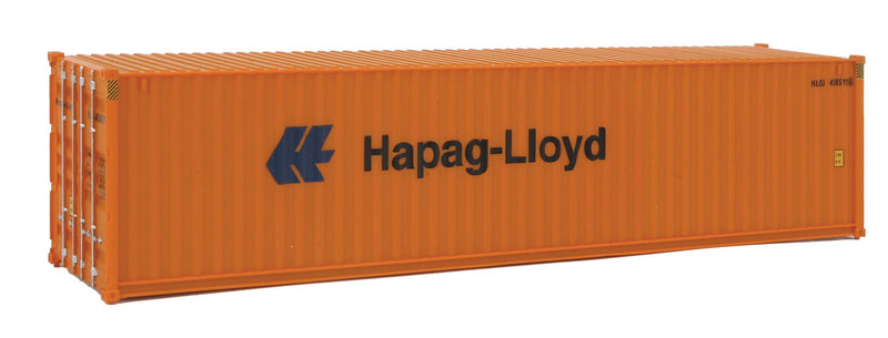 Walthers Scenemaster 949-8254 HO 40' Hi Cube Corrugated Side Container - Assembled -- Hapag-Lloyd (orange, blue)