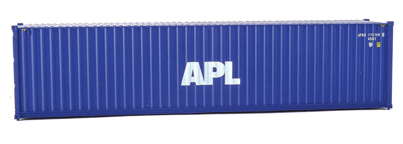 Walthers Scenemaster 949-8259 HO 40' Hi-Cube Corrugated-Side Container - Assembled -- American President Lines APL (blue, white)