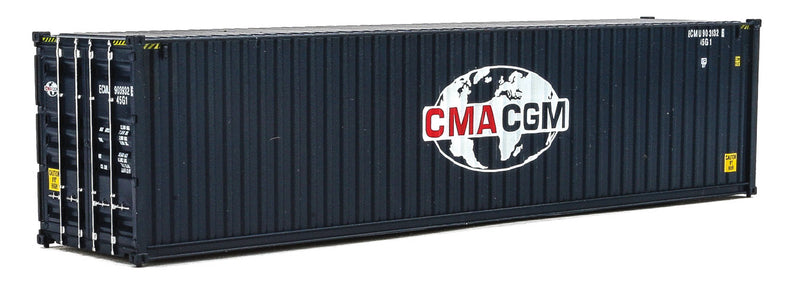 Walthers Scenemaster 949-8260 HO 40' Hi-Cube Corrugated-Side Container - Assembled -- GMA-CGM (Globe Logo; blue, white, red)