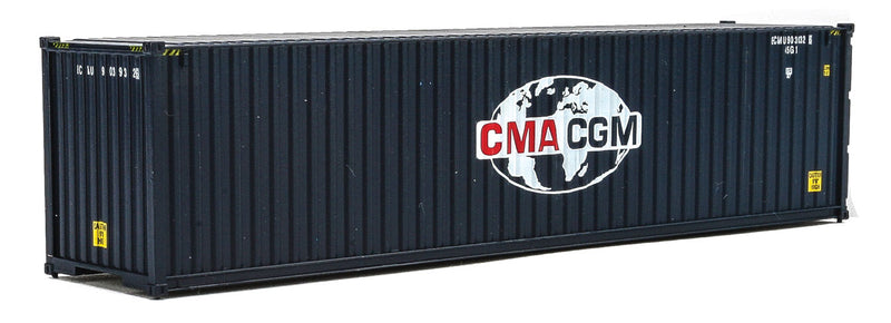 Walthers Scenemaster 949-8260 HO 40' Hi-Cube Corrugated-Side Container - Assembled -- GMA-CGM (Globe Logo; blue, white, red)