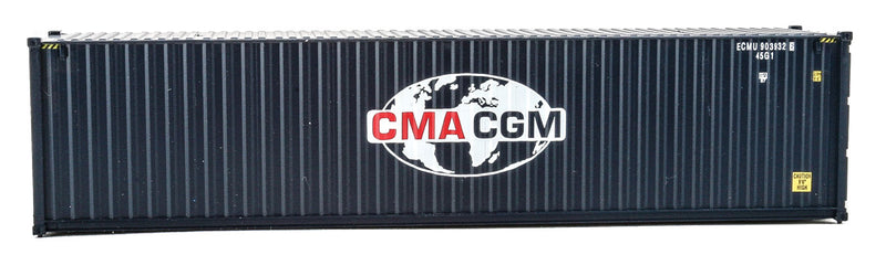 Walthers Scenemaster 949-8260 HO 40' Hi-Cube Corrugated-Side Container - Assembled -- GMA-CGM (Globe Logo; blue, white, red)