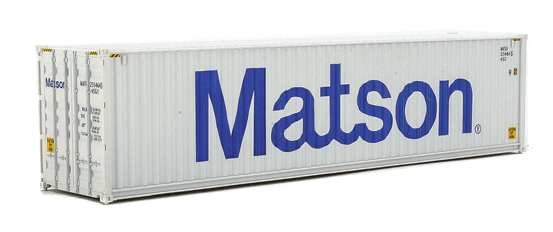 Walthers Scenemaster 949-8263 HO 40' Hi-Cube Corrugated-Side Container - Assembled -- Matson (gray, blue)