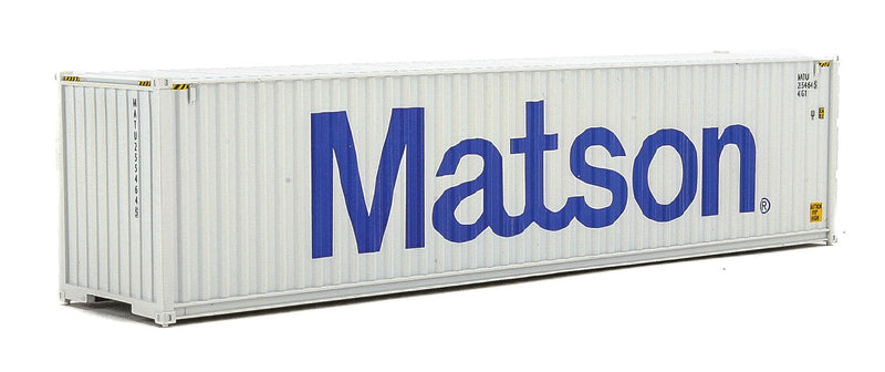 Walthers Scenemaster 949-8263 HO 40' Hi-Cube Corrugated-Side Container - Assembled -- Matson (gray, blue)