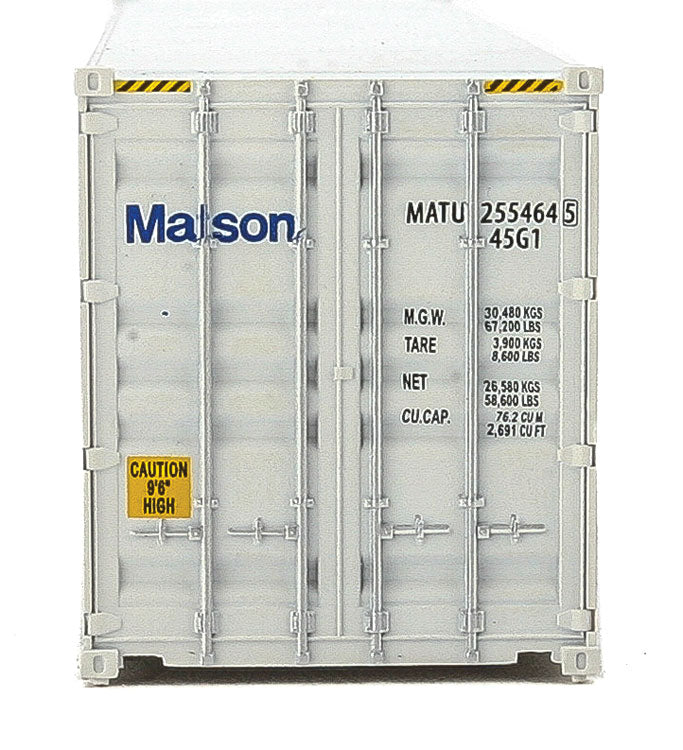 Walthers Scenemaster 949-8263 HO 40' Hi-Cube Corrugated-Side Container - Assembled -- Matson (gray, blue)